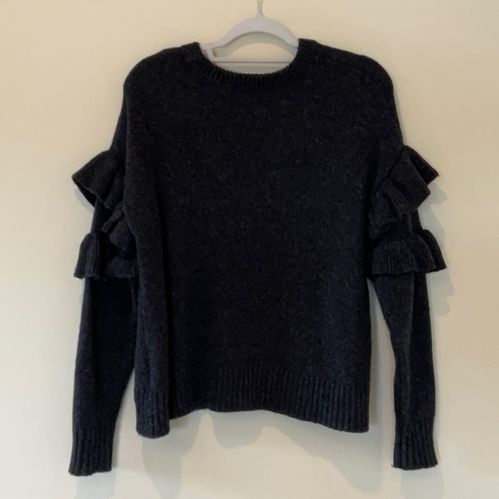 Cinq A Sept Mona Pullover Grey Wool Sweater - Picture 6 of 8